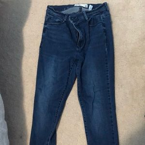 Skinny dark high rise jeans